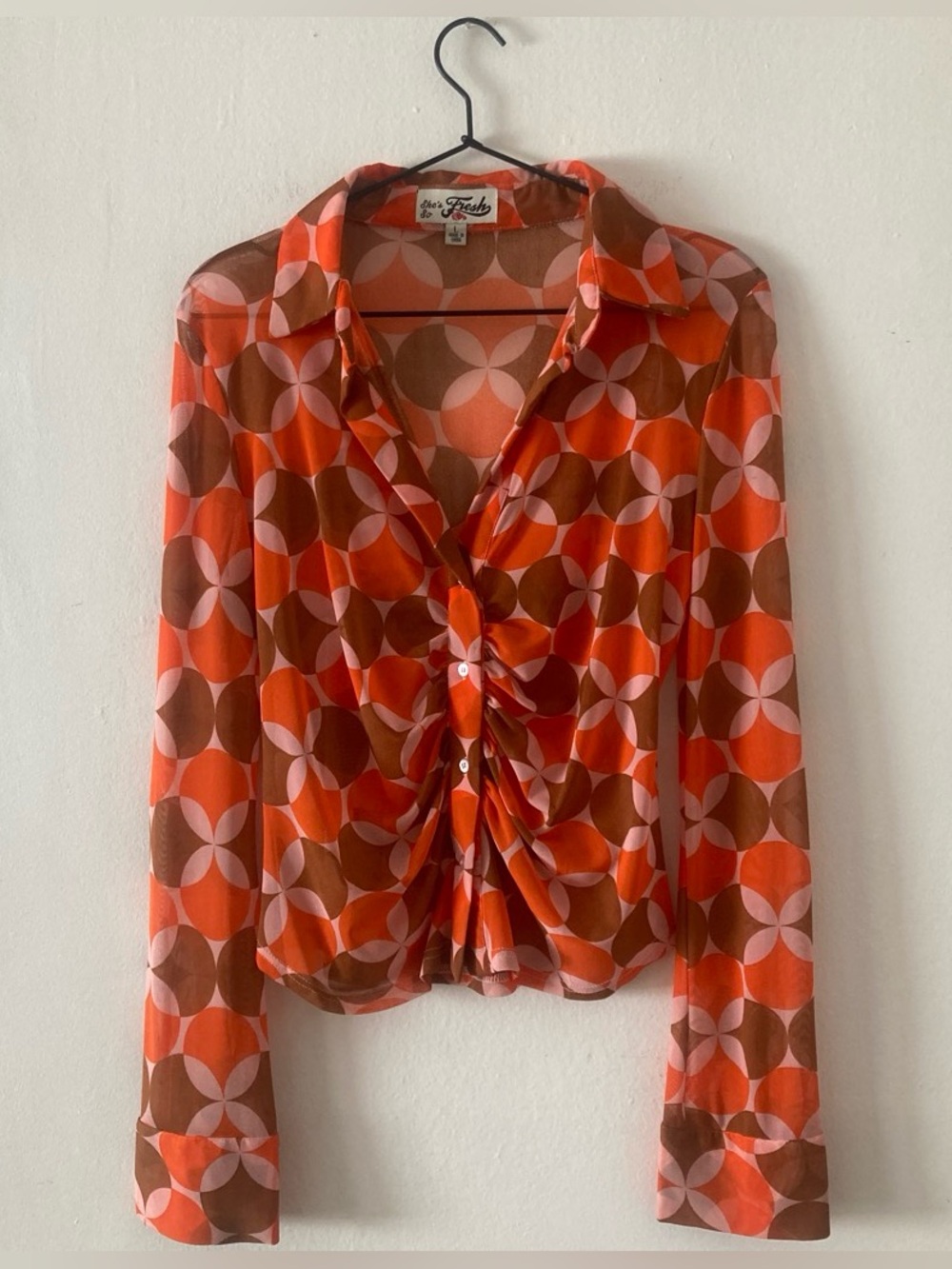 She’s so fresh micro mesh button up